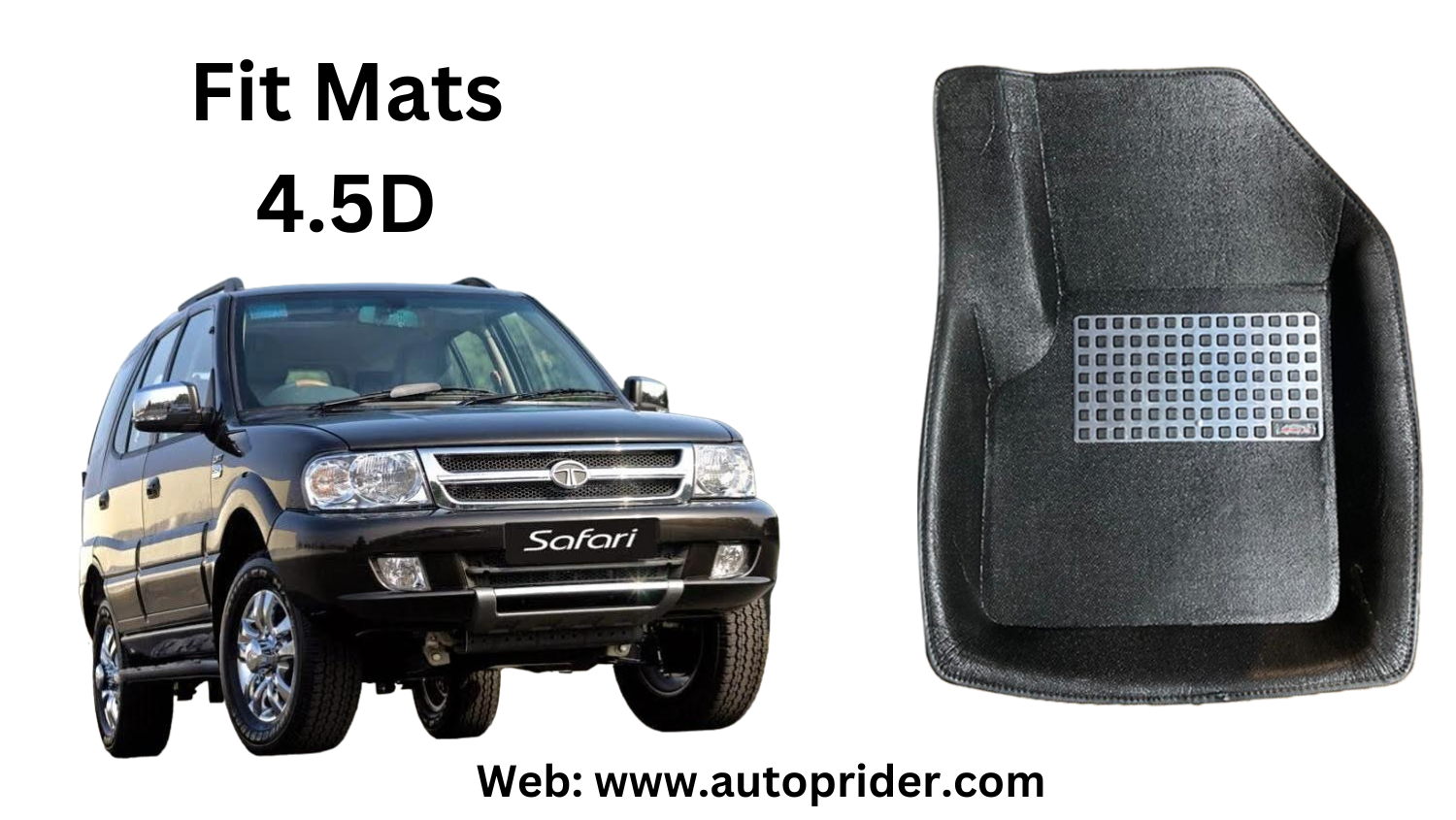 Autoprider | Fit Mats 4.5D Economy Car Mats for Tata Safari