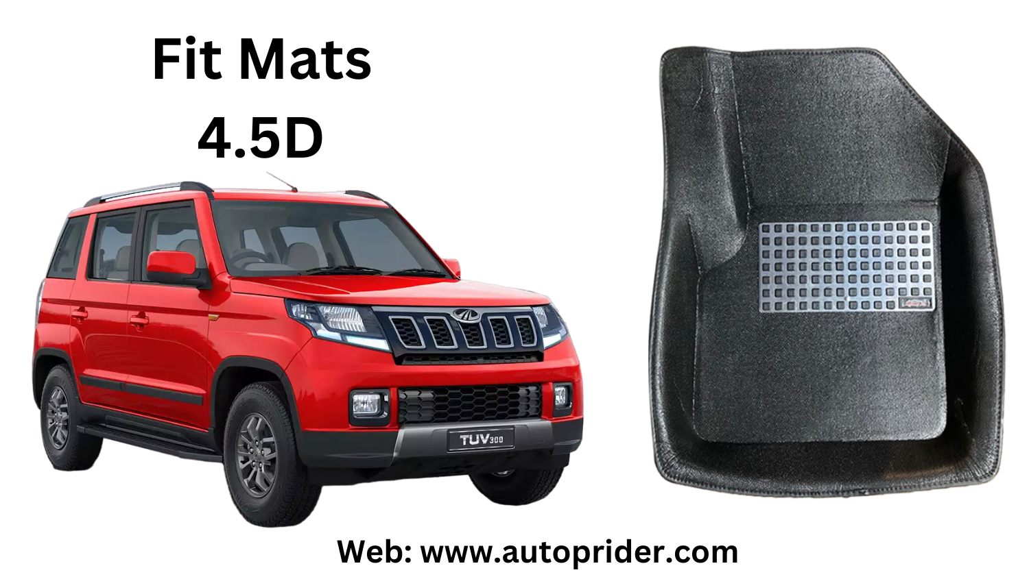 Autoprider | Fit Mats 4.5D Economy Car Mats for Mahindra TUV-300