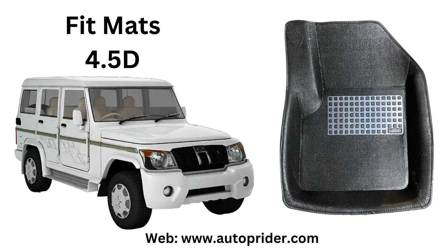 Autoprider | Fit Mats 4.5D Economy Car Mats for Mahindra Bolero